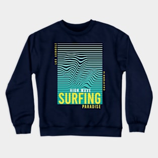 High wave Surfing California Los Angeles Crewneck Sweatshirt